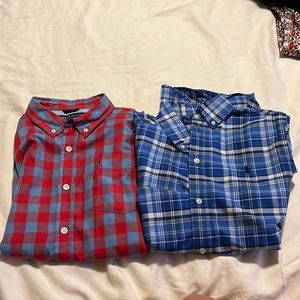 2 boys dress shirts Tommy Hilfiger 16-18 and Polo 14-16
